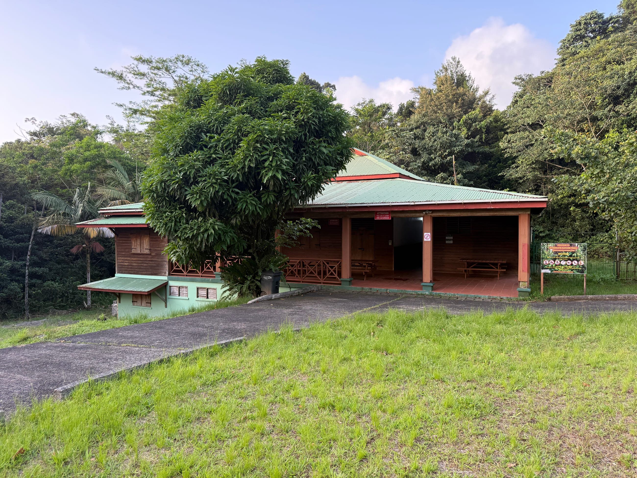 The Nise Syndicate Experience visitor centre at the edge of the rainforest